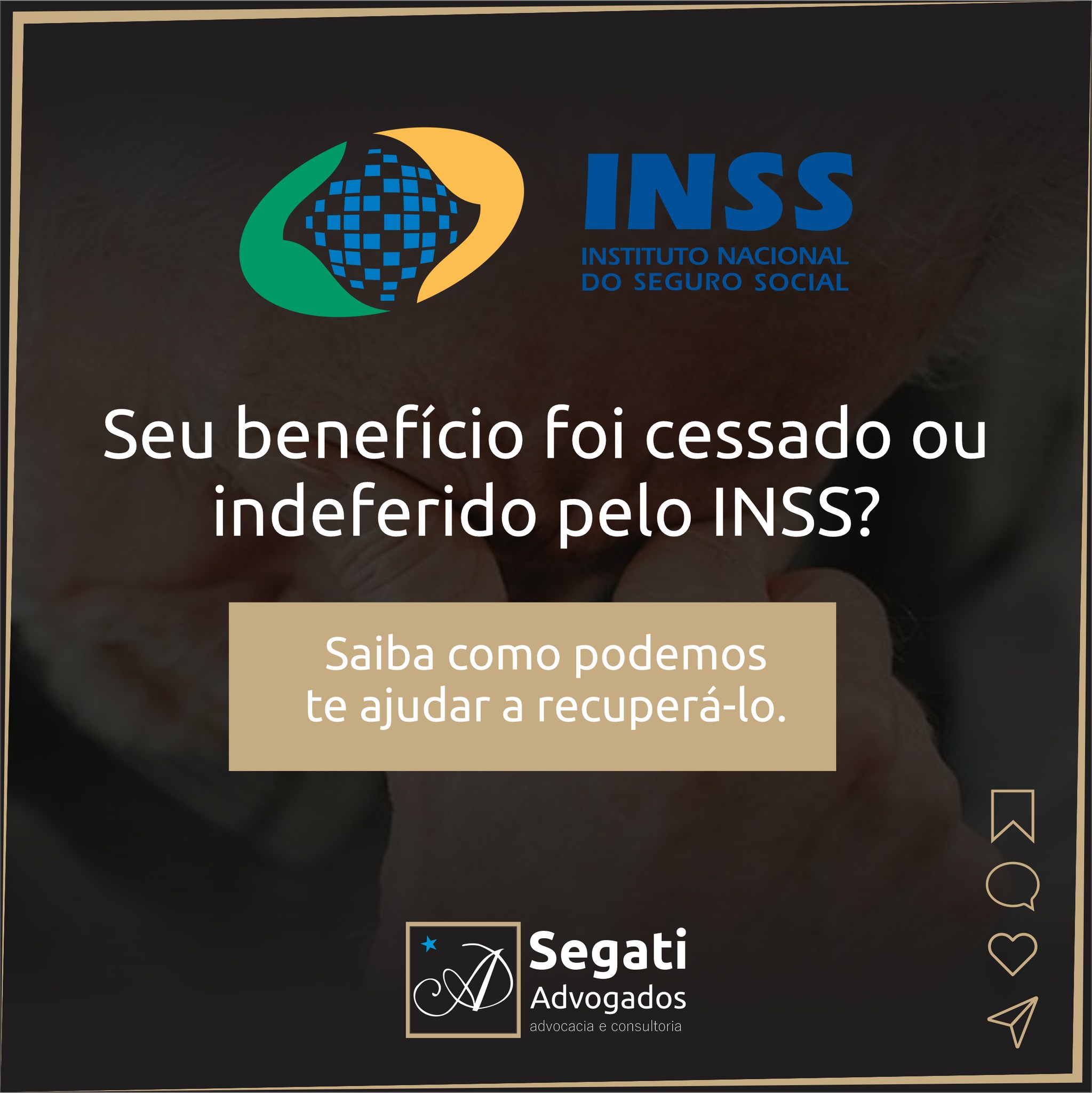 Seu benefício foi cessado ou indeferido pelo INSS? Saiba como podemos te ajudar a recuperá-lo.