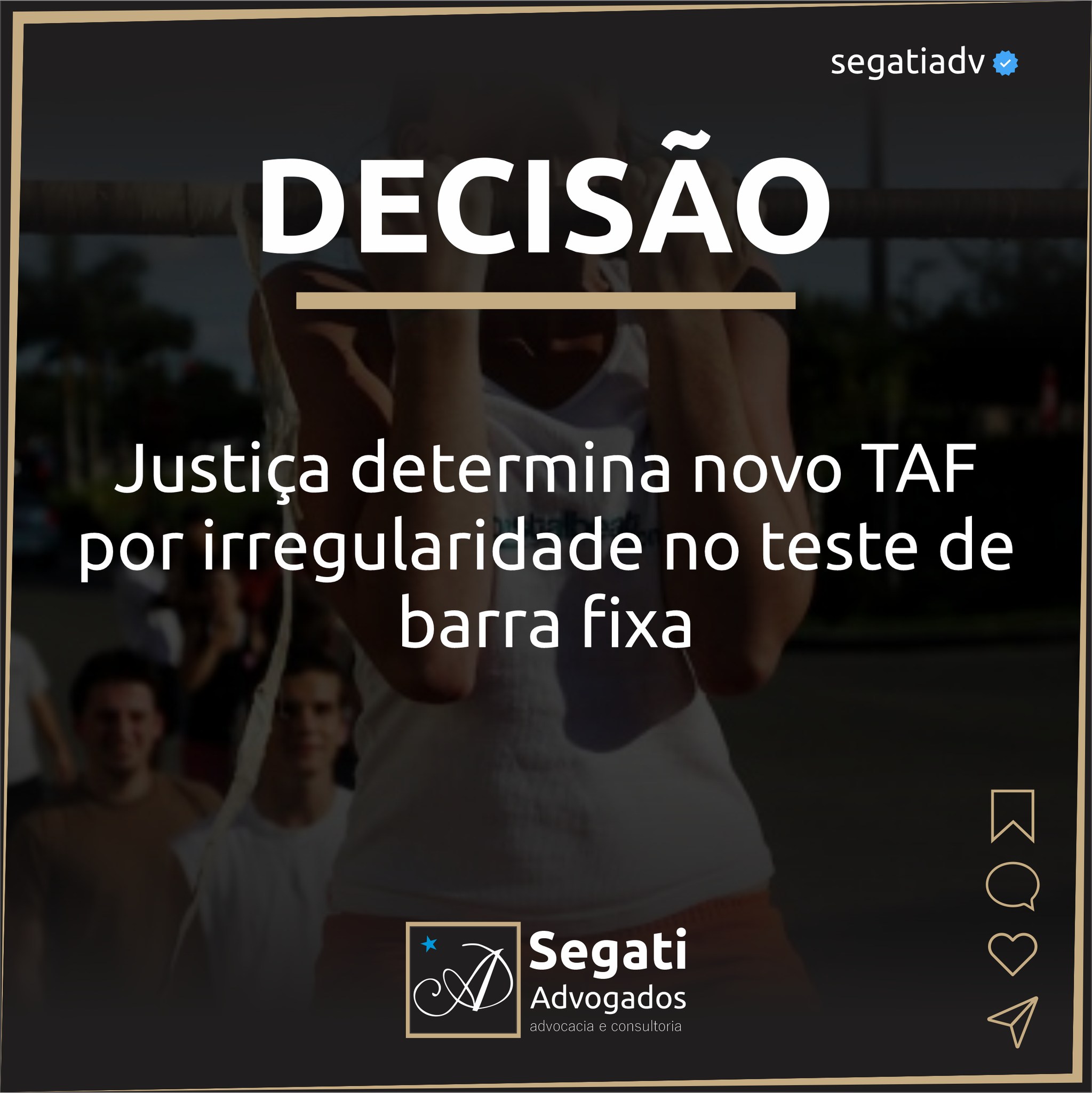 Justi&ccedil;a determina novo TAF por irregularidade no teste de barra fixa