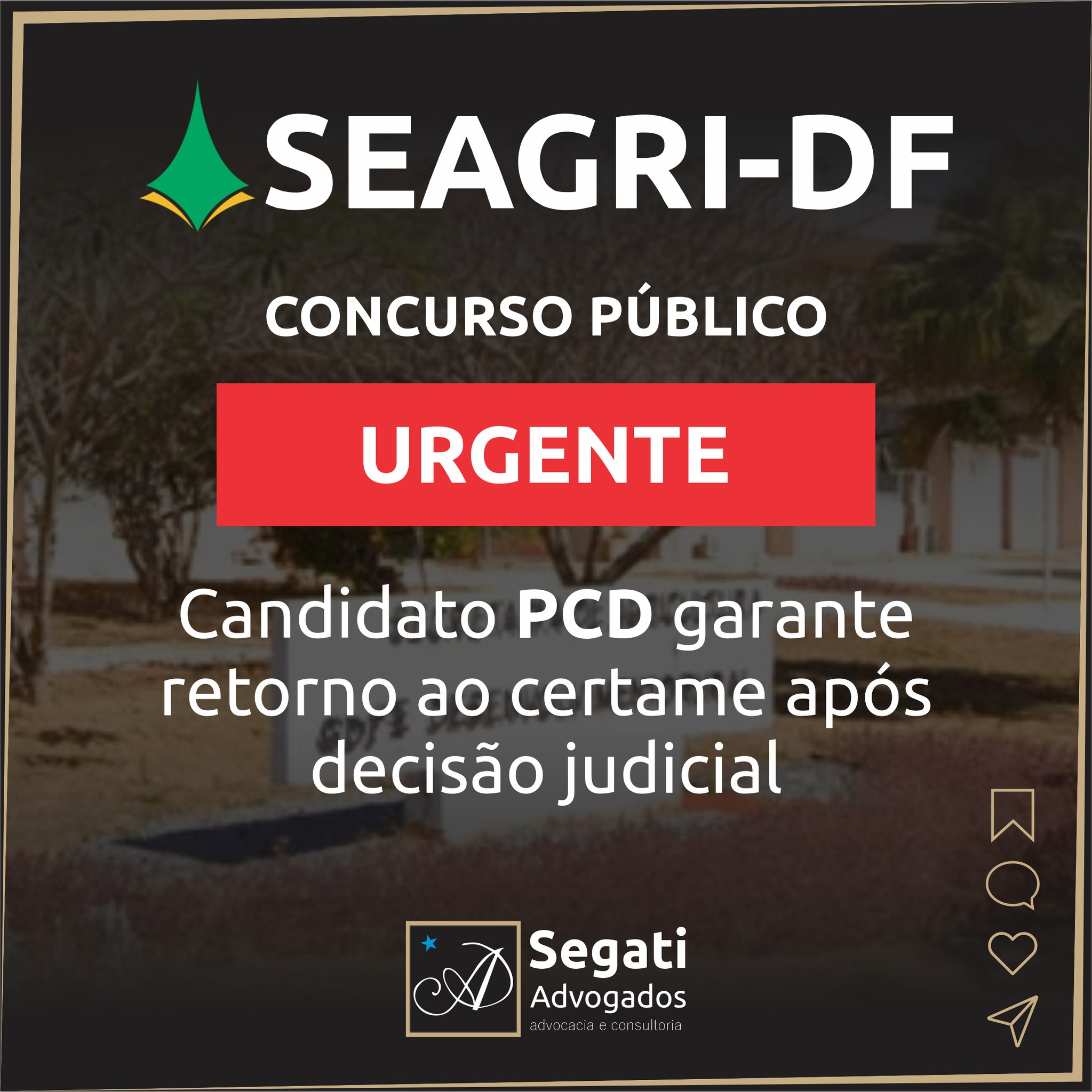 Candidato PCD garante retorno ao certame após decisão judicial concurso SEAGRI DF