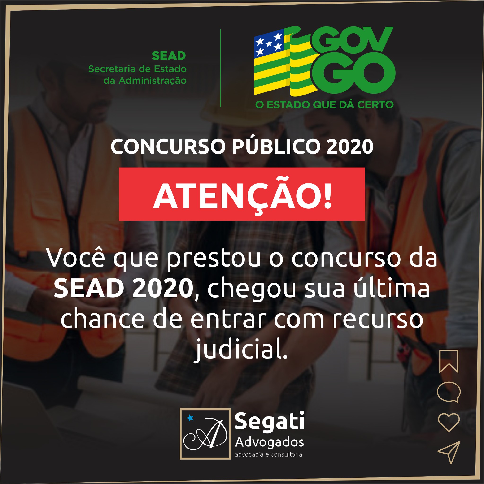 Você que prestou o concurso da SEAD Goiás em 2020, chegou sua última chance de entrar com recurso judicial.