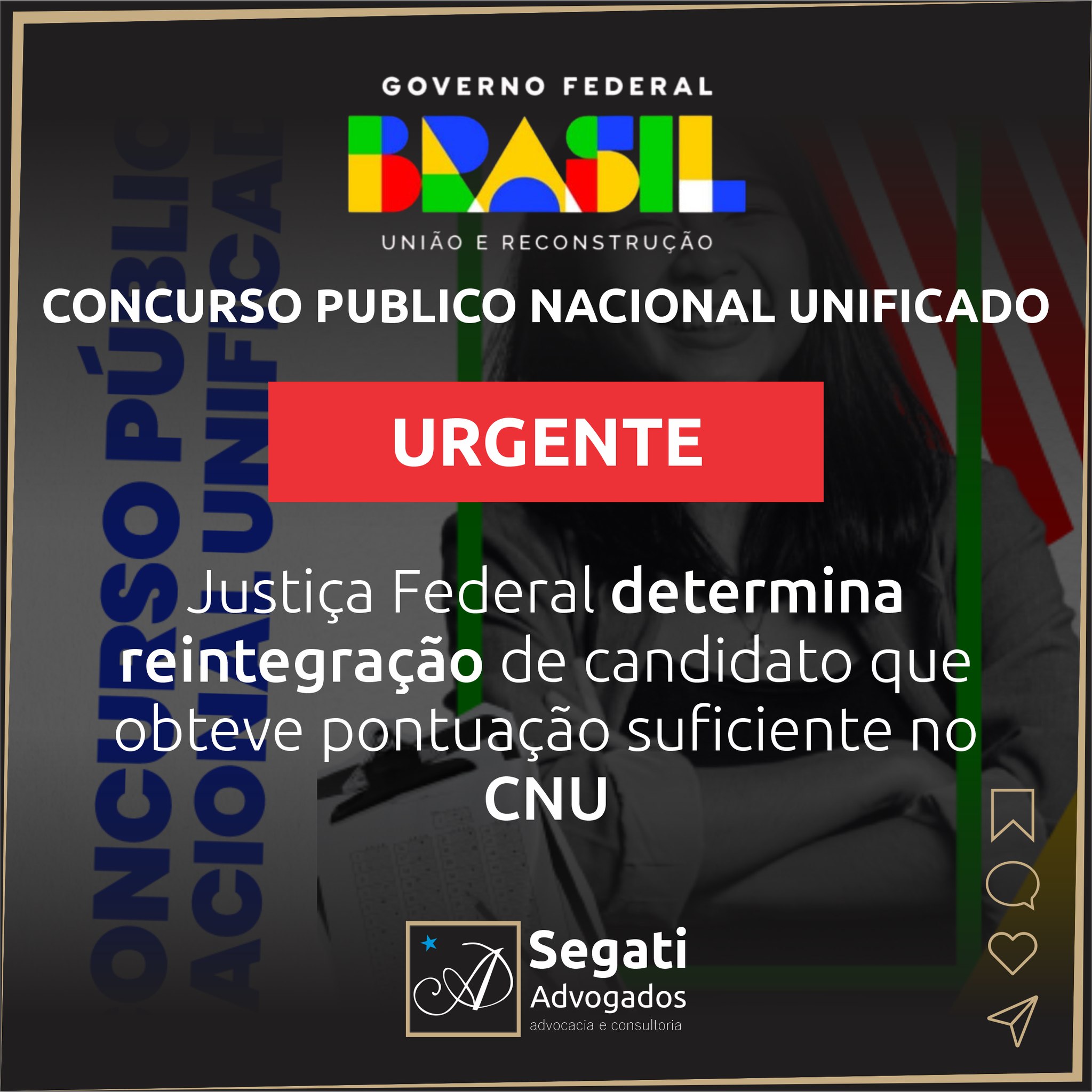 Justiça Federal determina reintegração de candidato que obteve pontuação suficiente no CNU