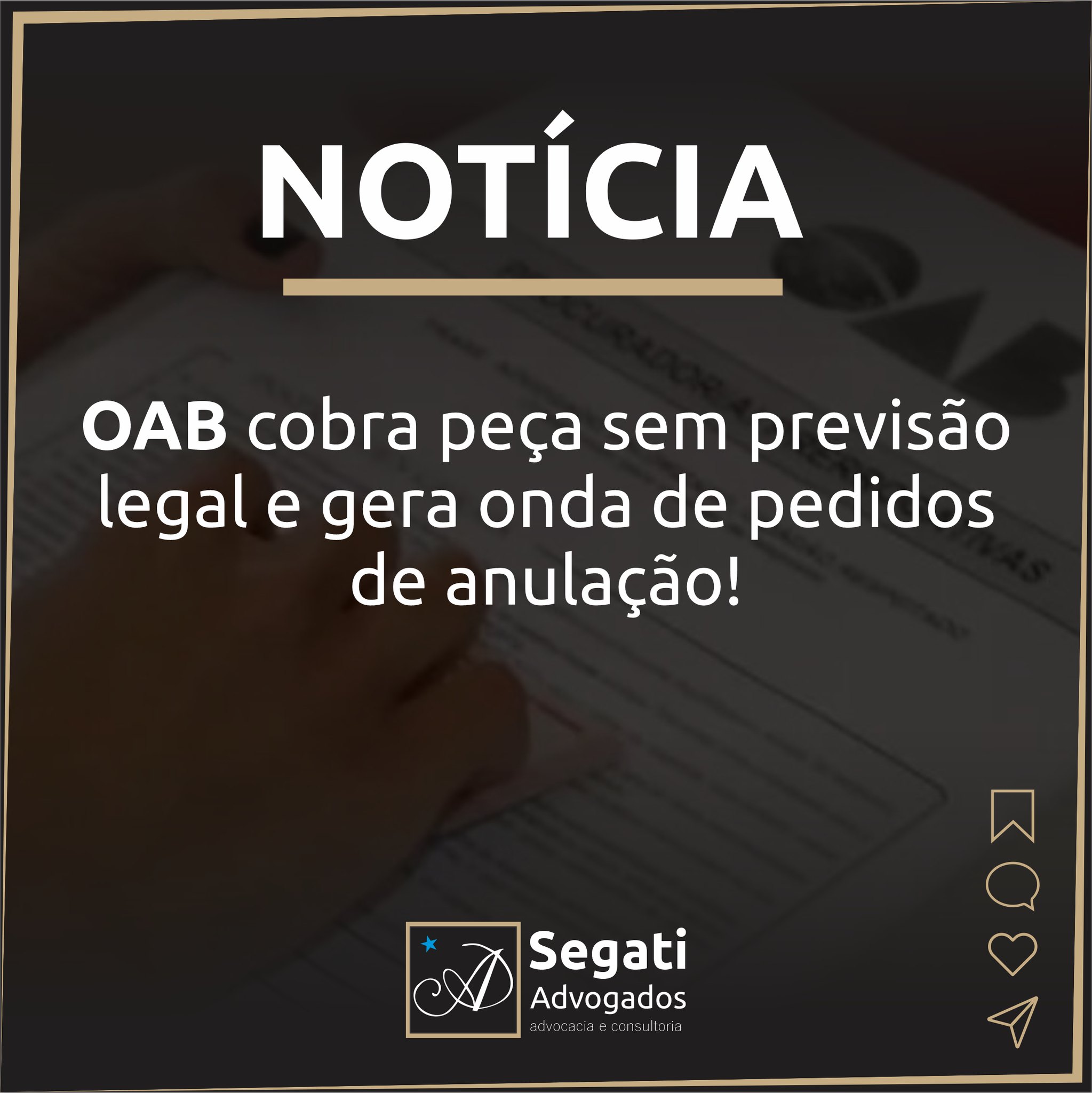 OAB cobra pe&ccedil;a sem previs&atilde;o legal e gera onda de pedidos de anula&ccedil;&atilde;o!