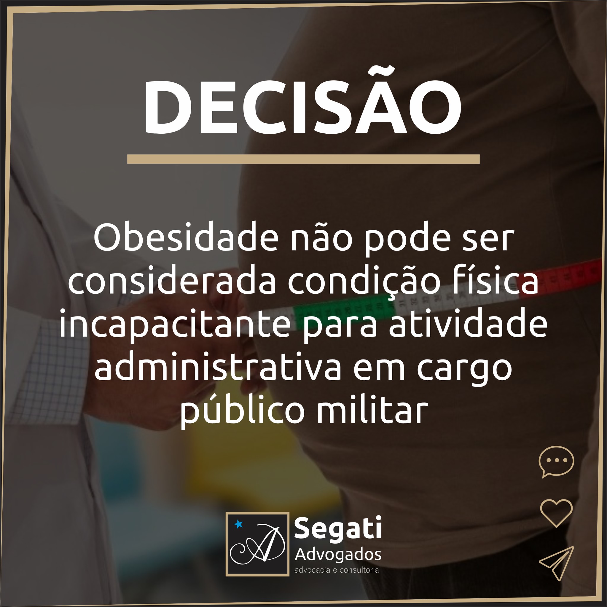 Obesidade não pode ser considerada condição física incapacitante para atividade administrativa em cargo público militar