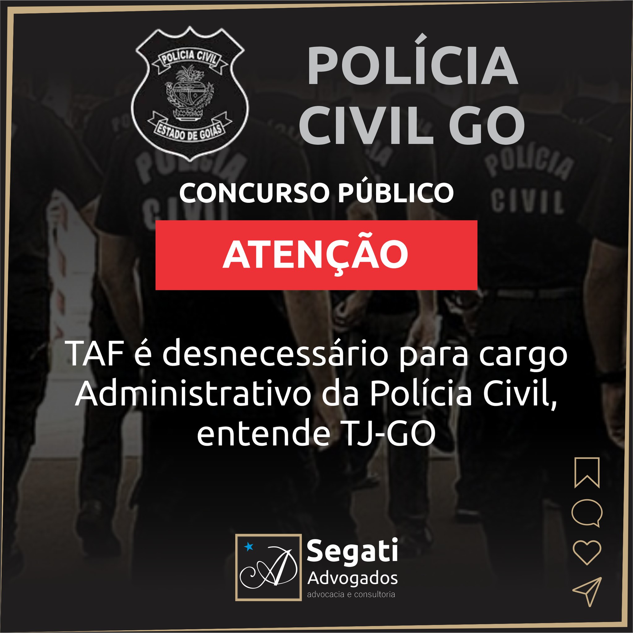 TAF é desnecessário para cargo Administrativo de Escrivão da Polícia Civil, entende TJ-GO Concurso Público PCGO