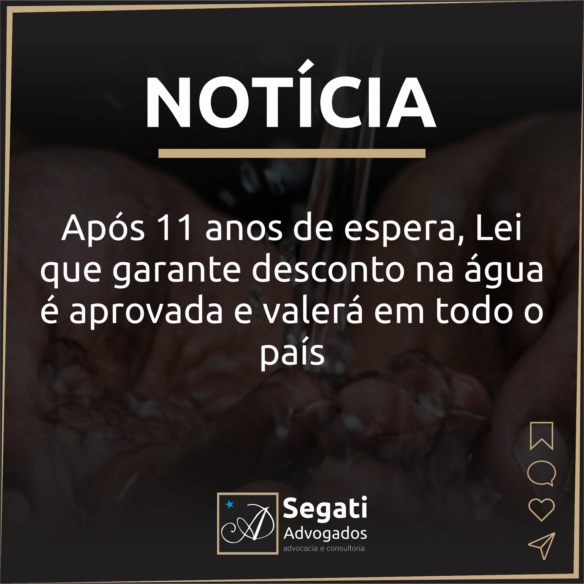 Após 11 anos de espera, Lei que garante desconto na água é aprovada e valerá em todo o país