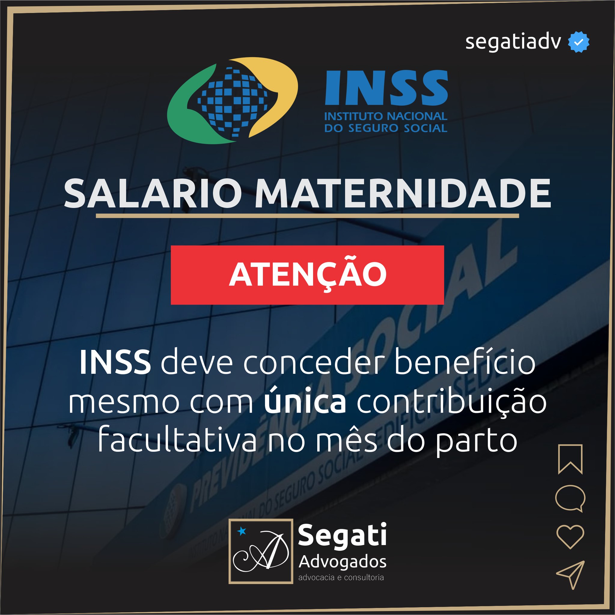 INSS deve conceder benef&iacute;cio  mesmo com um &uacute;nica contribui&ccedil;&atilde;o facultativa mesmo no m&ecirc;s do parto