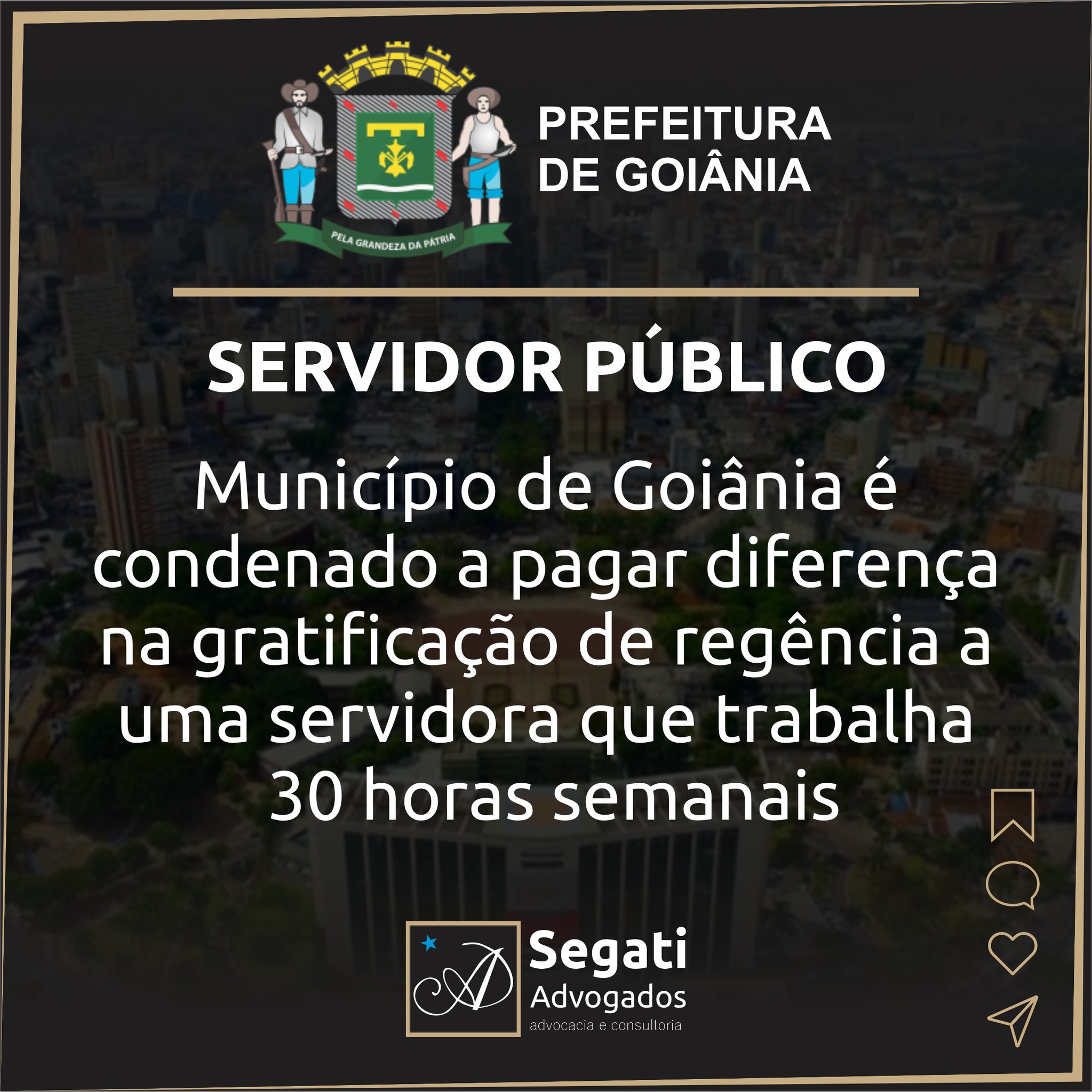 Município de Goiânia é condenado a pagar diferença na gratificação de regência a uma servidora que trabalha 30 horas semanais 